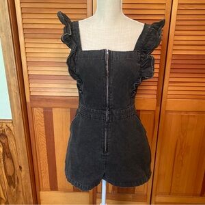 Women's Black Denim Romper